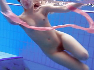 Katka Matrosova Swimming Naked Alone In The Pool free video