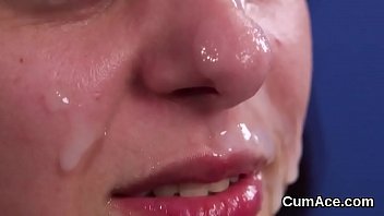 Slutty Centerfold Gets Jizz Shot On Her Face Sucking All The Ejaculate free video