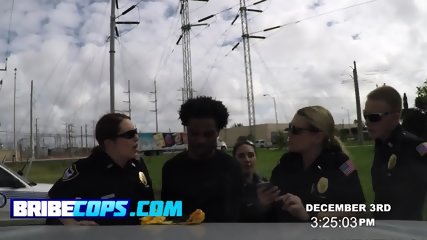 Shameless Female Cops Have A Black Guy Eating Their Big Asses free video